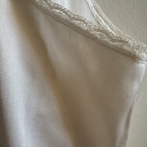 VTG Vassarette Full Slip Dress Womens 36/28" Cream Floral Lace Feminine Sheer - Picture 8 of 13